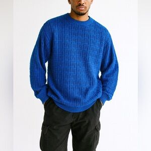 VINTAGE Claiborne Cotton Basketweave Sweater L